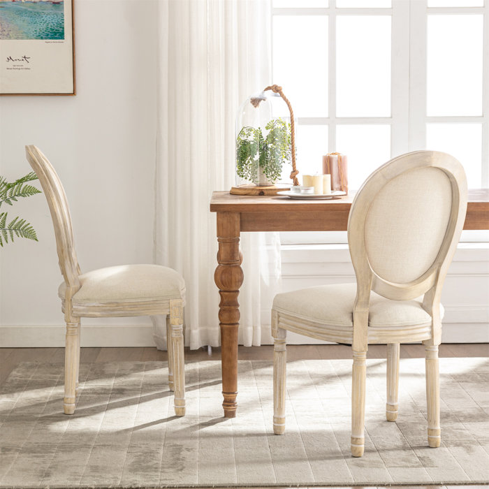 Ophelia & Co. King Louis Back Dining Chair Fabric Upholstered Oval Back